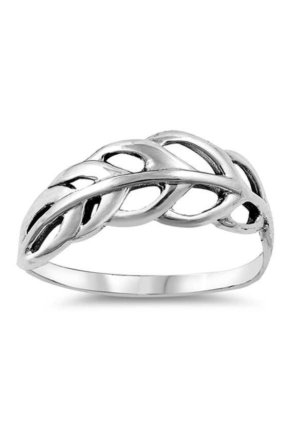Filigree Feather Leaf Nature Casual Ring .925 Sterling Silver Band Jewelry Female Male Unisex Size 8