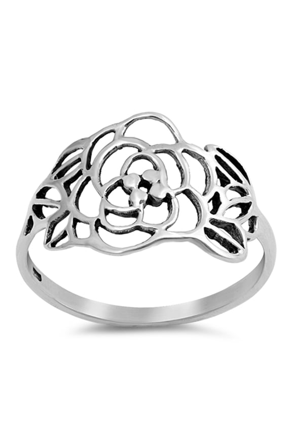 Filigree Flower Vintage Style Victorian Leaf 925 Sterling Silver Ring Jewelry Female Male Size 4