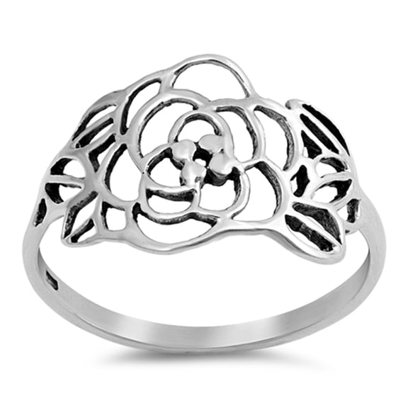 Filigree Flower Vintage Style Victorian Leaf 925 Sterling Silver Ring Jewelry Female Male Size 5