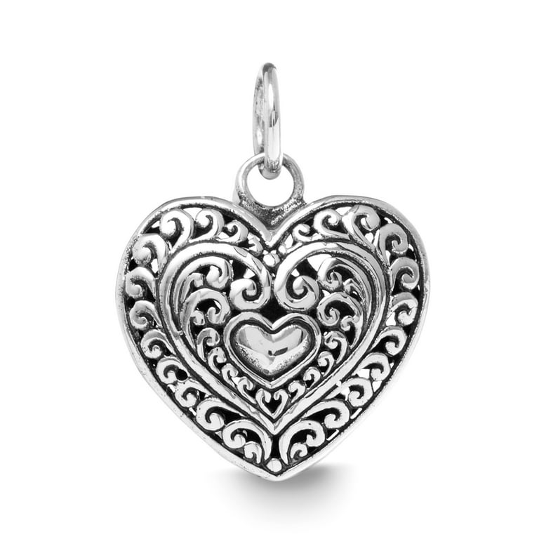 Sterling Silver Filigree Heart Locket Sterling Silver Filigree Heart Locket