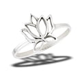 thumbnail image 1 of Filigree Lotus Flower Vintage Ring .925 Sterling Silver Band Jewelry Female Male Unisex Size 5, 1 of 4