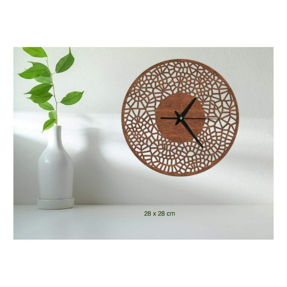 Filigree Mandala Wall Clock, Modern Silent Large Wall Clock, Home Decor Gift for Her, Silent Sweep Wooden Decor, Natural Birch Wood