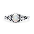 thumbnail image 1 of Filigree Oval Oxidized Ring New Ring Lab Created Opal 925 Sterling Silver Size 5, 1 of 5