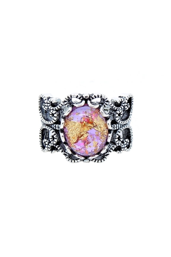 Filigree White Fire Opal Statement Ring Women Ginger Lyne Collection