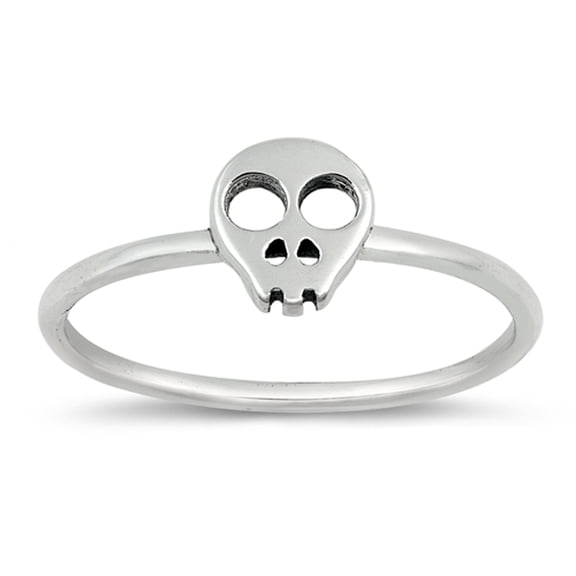 Filigree Skull Cutout Gothic Ring 925 Sterling Silver Band Jewelry Female Male Unisex Size 10