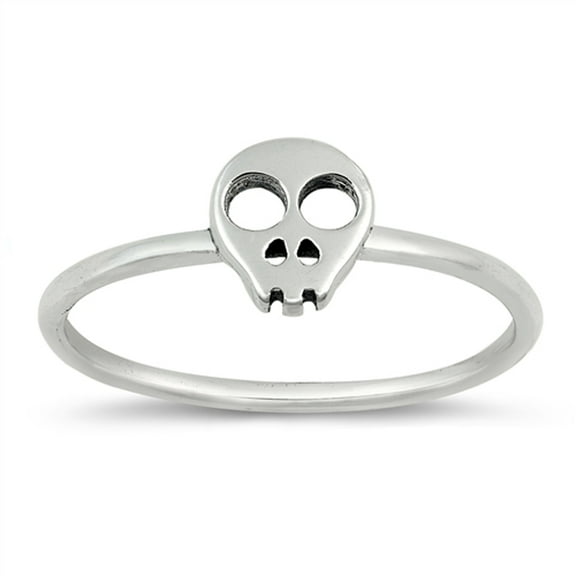 Filigree Skull Cutout Gothic Ring 925 Sterling Silver Band Jewelry Female Male Unisex Size 3