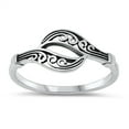 thumbnail image 1 of Filigree Swirl Mermaid Tail Ring .925 Sterling Silver Band Jewelry Female Male Unisex Size 7, 1 of 4