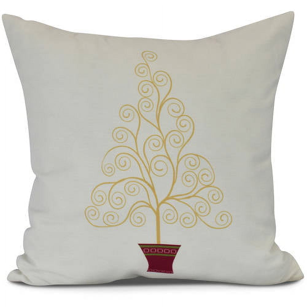 Filigree Tree, Geometric Print Pillow