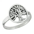thumbnail image 1 of Filigree Tree of Life Branch Oxidized Ring .925 Sterling Silver Band Jewelry Female Male Size 8, 1 of 4