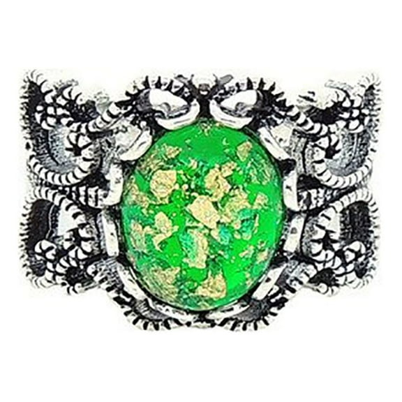 Filigree Green Fire Opal Statement Ring Women Ginger Lyne Collection