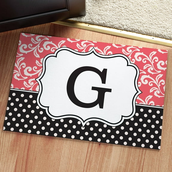 Filigree and Dot Personalized Doormat