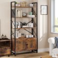 Modern 5 Tier Bookshelf Bookcase with Storage Book Shelves