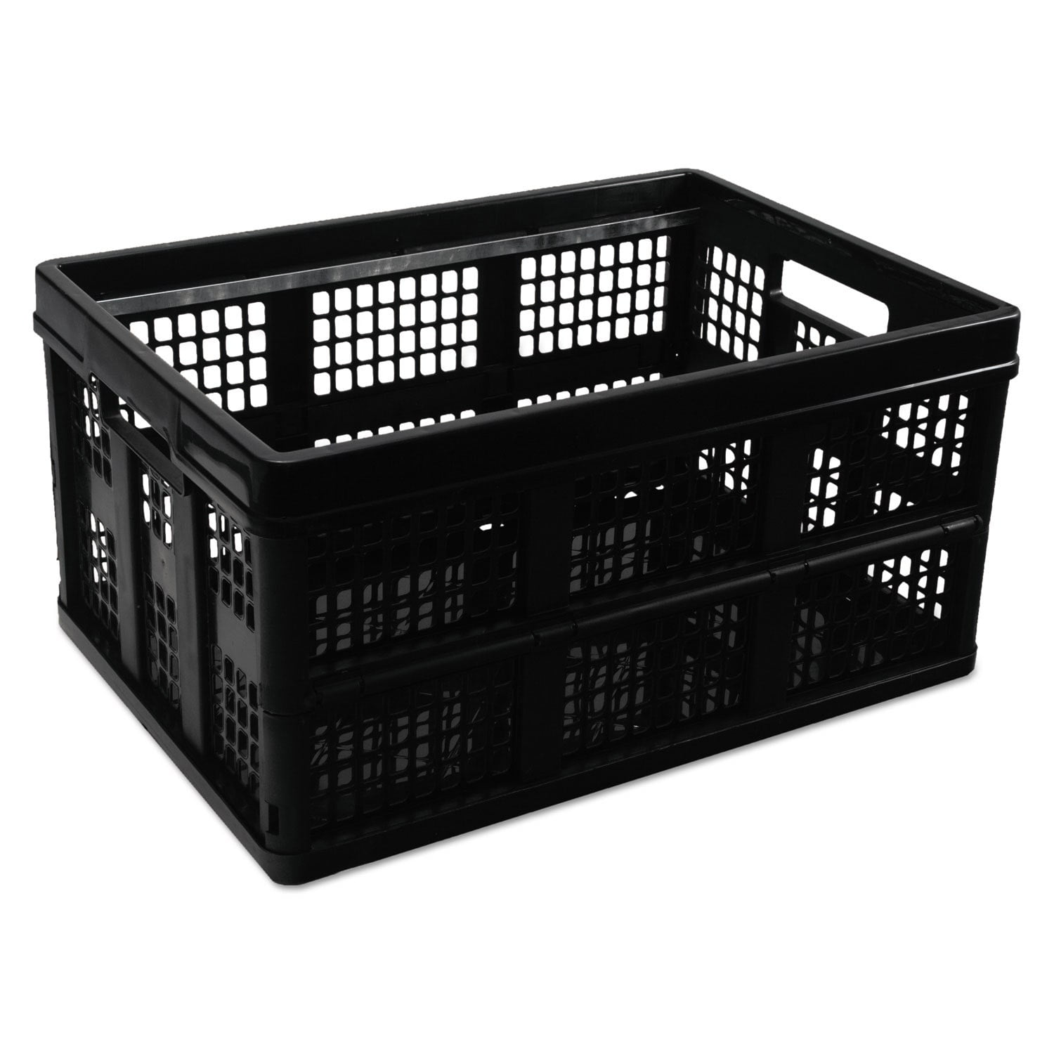 Universal Black Heavy-Duty Plastic Collapsible Filing Storage Tote