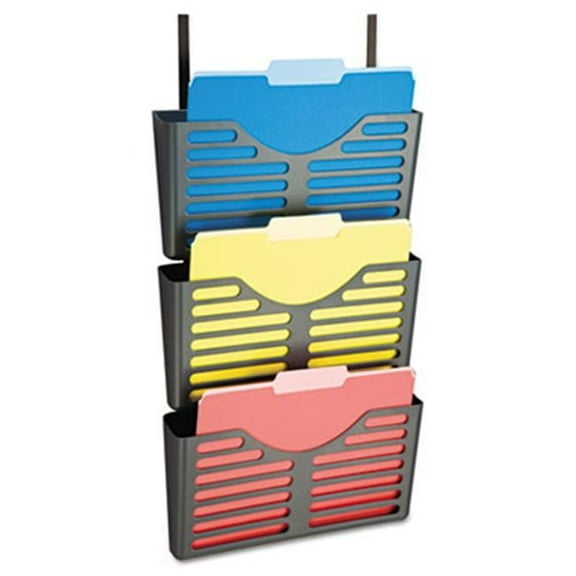 Filing System with Hanger Set 3 Pockets Letter 28 x 13 .5 x 4 .75 Charcoal