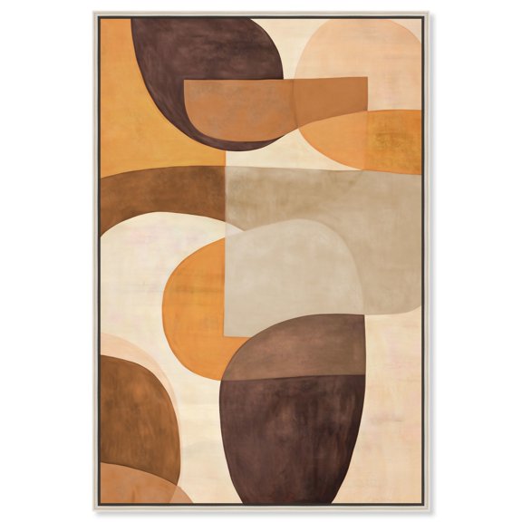 Filipa Canvas Midcentury Abstract Wall Art by Art Remedy, Silver Frame, 20" x 30"