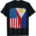 thumbnail image 1 of Filipino American Flag Half USA Philippines Root Proud T-Shirt, 1 of 5
