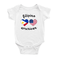 thumbnail image 1 of Filipino American Flag Two Hearts Baby Bodysuit Newborn Clothes Outfits (White, 18-24 Months), 1 of 5