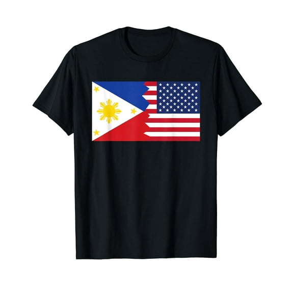 Filipino American Half Philippines America Flag T-Shirt