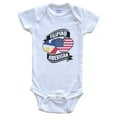 thumbnail image 1 of Filipino American Hearts USA Philippines Flags Baby Bodysuit, 3-6 Months White, 1 of 4