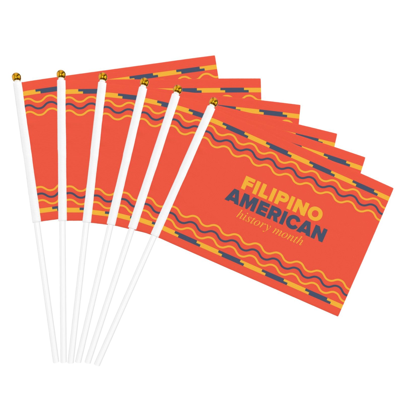 Filipino American Heritage Month Hand Held Flag For Parades And