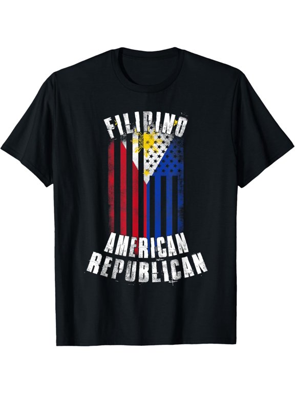 Filipino American Republican - Philippines USA Flag Combo T-Shirt men and women can wear, black, white, gifts
