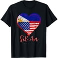 thumbnail image 1 of Filipino American Shirt Heart & Flag - Fil-Am T-Shirt, 1 of 4
