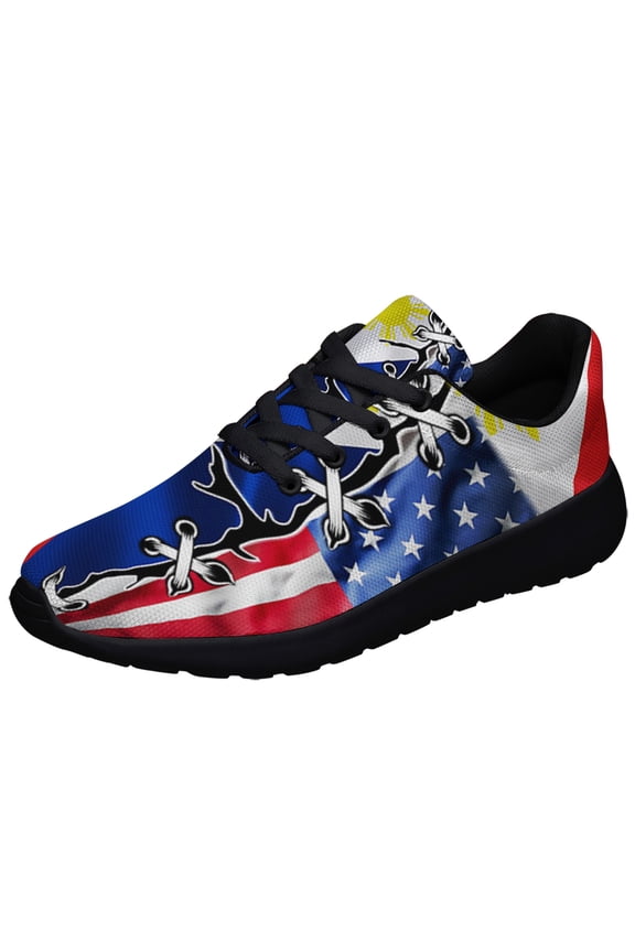 Filipino American flag Shoes Sneakers for Women Men Black Size 3.5