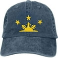 thumbnail image 1 of Filipino Flag Funny Hat Adjustable Denim Baseball Cap Black Dad Hat Men Women, 1 of 6