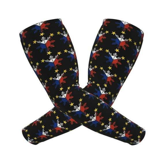 Filipino Flag Stars And Sun Arm Sleeves For Men And Women Compression Sun Protection Tattoo Cover Up Baseball Basketball Running