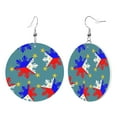 thumbnail image 1 of Filipino Flag Stars Sun Pattern Dangle Round Lightweight Drop Circle Earrings For Women, 1 of 6