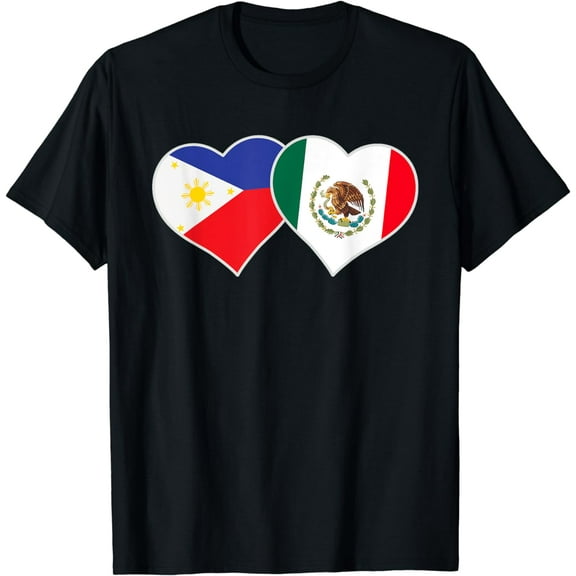 Filipino Mexican Flag Heart Philippines Mexico T-Shirt