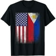 thumbnail image 1 of Filipino Roots American Grown Philippines Usa Flag America T-Shirt, 1 of 4