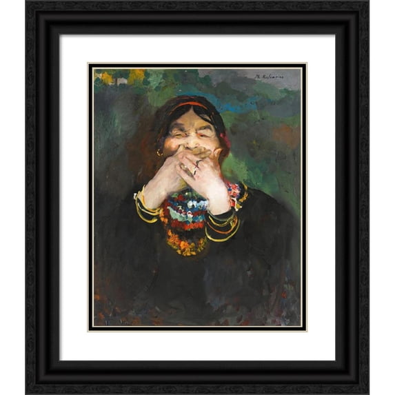 Filipp Malyavin 15x18 Black Ornate Wood Framed Double Matted Museum Art Print Titled - Laughing Baba