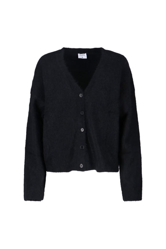 "Fluffy" Alpaca-Blend Cardigan – Black (Women's)