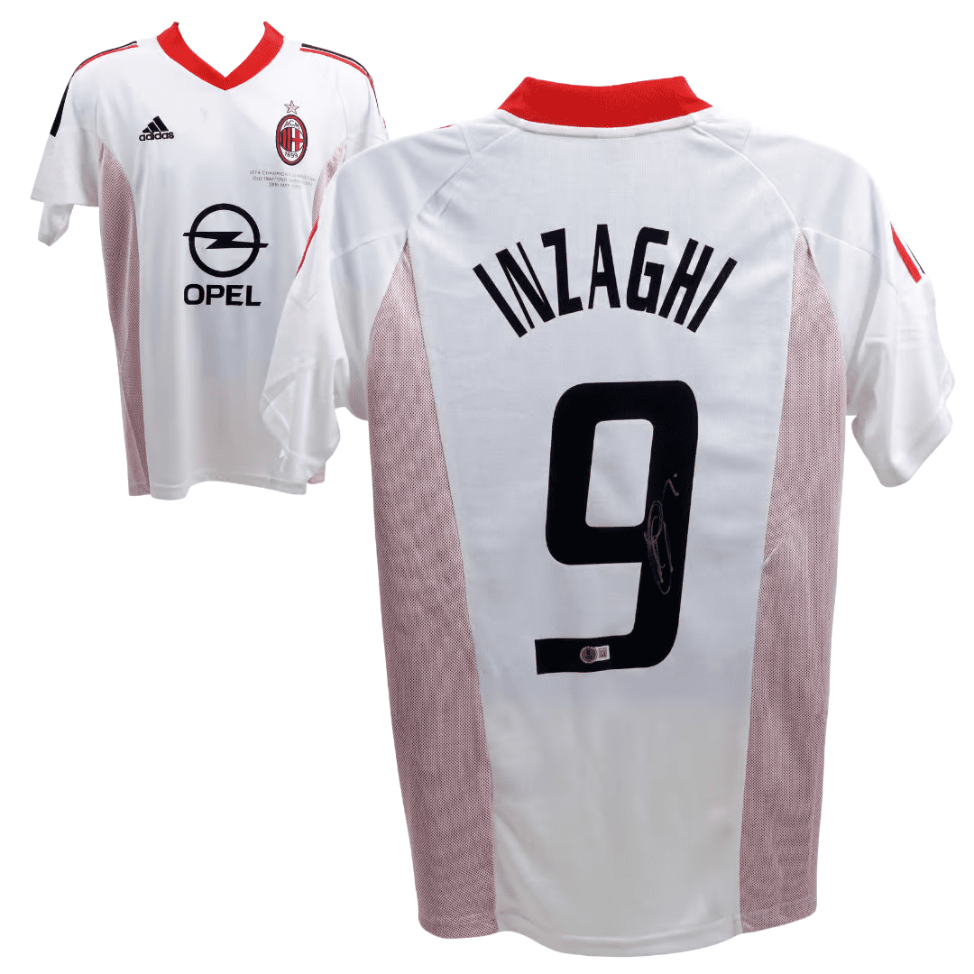 ACミラン INZAGHI 9番 サイン入りシャツ ACミラン INZAGHI 9番 サイン入りシャツ ACミラン INZAGHI 9番