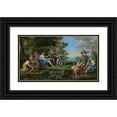 thumbnail image 1 of Filippo Lauri 14x10 Black Ornate Wood Framed Double Matted Museum Art Print Titled: Landscape with Diana and Her Nymphs Resting After the Hunt, 1 of 5