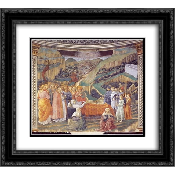 Filippo Lippi 2x Matted 22x20 Black Ornate Framed Art Print 'Death of the Virgin'