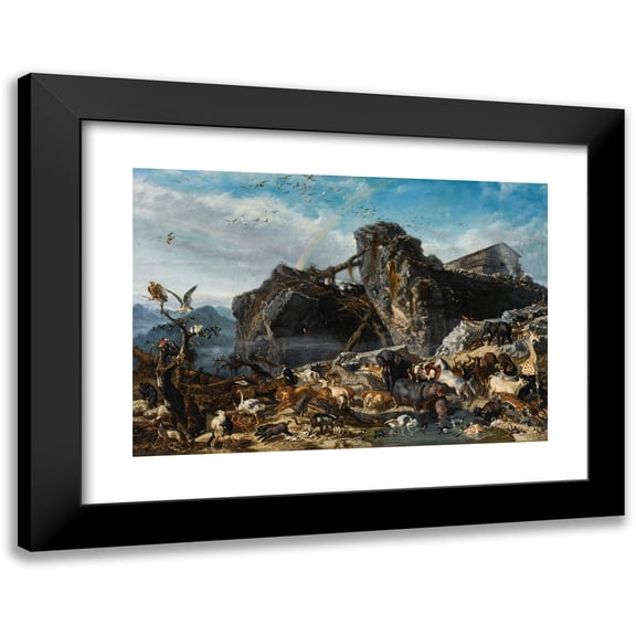Filippo Palizzi 14x11 Black Modern Framed Museum Art Print Titled - Noah's Ark (1867)