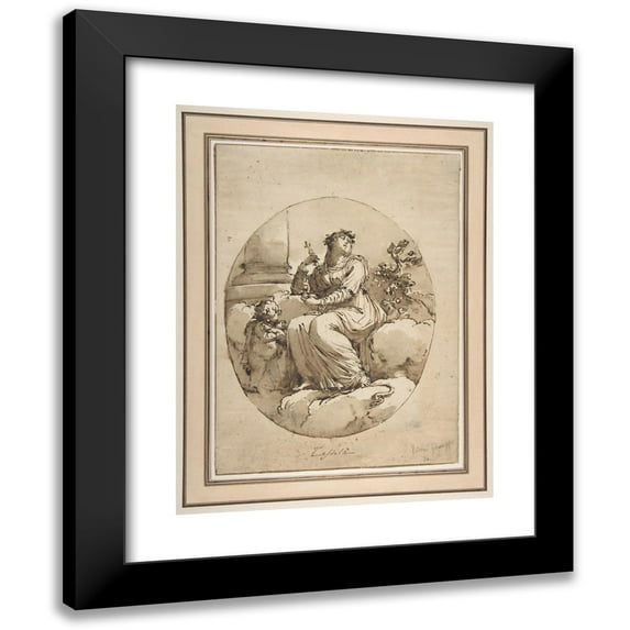 Filippo Pedrini 15x18 Black Modern Framed Museum Art Print Titled - Allegorical Figure of Chastity (1792-1816)