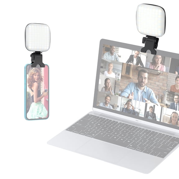 Fill Light,Dimmable Built-in Battery 15/14/13/12 2500k-9000k Dimmable Video 2500k-9000k Video Conference Android Video Built-in Battery Fill Video Led Fill Android Clip-on 2500k-9000k