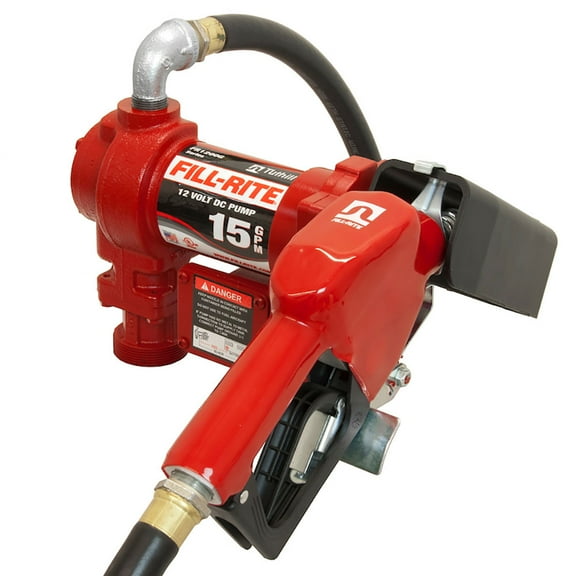 Fill-Rite FR1210GA 12 Volt DC Fuel Transfer Pump with Hose and Automatic Nozzle