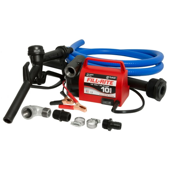 Fill-Rite FR1616 12V 10 GPM Fuel Transfer Pump with Suction and Discharge Hoses