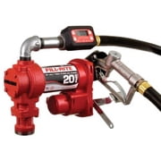 Fill-Rite FR4219H 12V 20 GPM Fuel Transfer Pump Manual Nozzle, Discharge Hose, Digital Meter, Suction Pipe