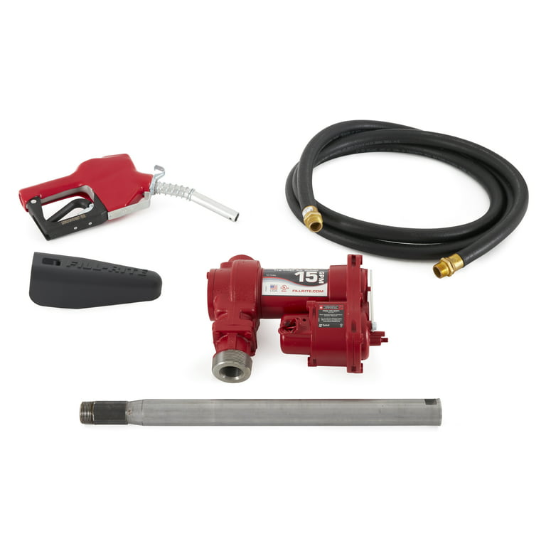 Fill-Rite FR610GA 115V AC Fuel Transfer Pump, Automatic Nozzle, 15 GPM, Red  