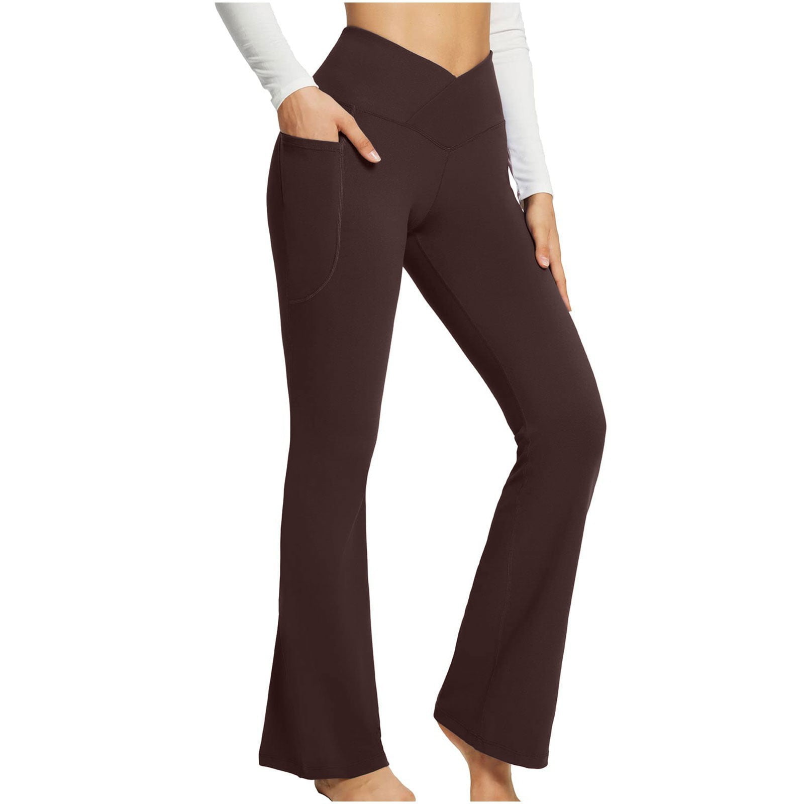 Black Flare stretchy Yoga Pants w/ Pockets