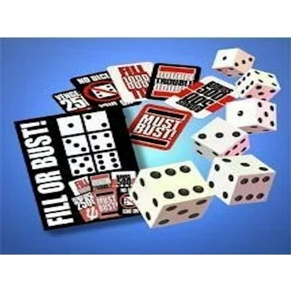 Fill or Bust Great Card and Dice Game - Toy - Family Fun For All Ages - Great Gift Idea - Perfect For Vacations, Family Game Night, Birthdays, Xmas