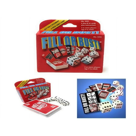 Fill or Bust Great Card and Dice Game - Toy - Family Fun For All Ages - Great Gift Idea - Perfect On Vacations, Family Game Night, Birthdays, Xmas