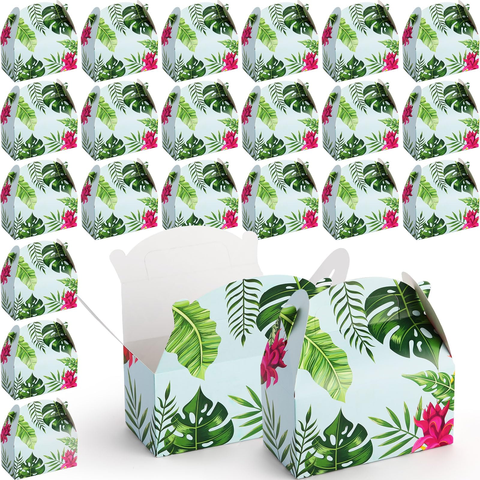 FillTouch 60 Pcs Luau STF9 Tropical Party Favor Boxes Themed Gable Gift ...