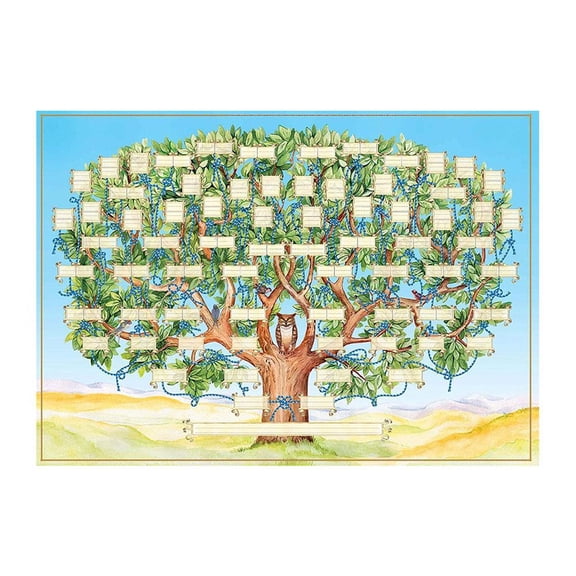 Fillable 6 Generation Family Tree Chart, Blank Ancestry Poster, Oil Canvas Genealogy Record