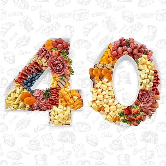 Fillable Cardboard Tray Number Paper Mache Box for Charcuterie, Chocolate, Candy, 10 inches, Party Decorations (40 Shape)